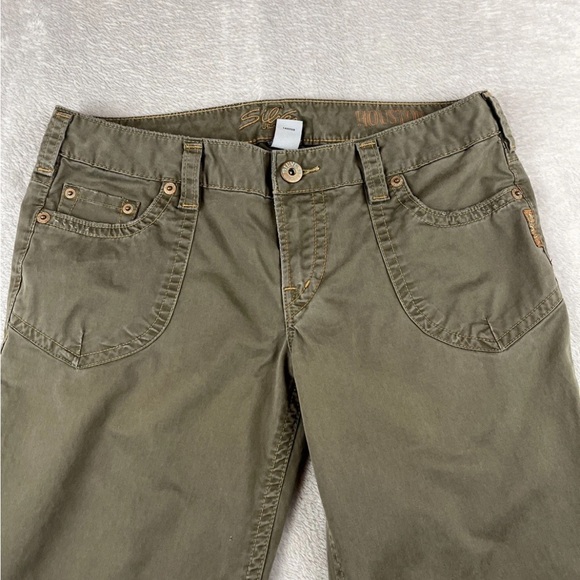 Silver Jeans Western Glove Works Houston Bootcut Green pants size 31 - Picture 4 of 12